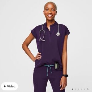 Figs Women’s Purple Jam Rafaela Oversized Scrub Top